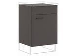 Kochfeldumbauschrank IMPULS KÜCHEN "Tirana", Breite/Höhe: 60/72,3 cm", grau (grafit), B:60cm H:72,3cm T:57,6cm, Dekorfolie, Holzwerkstoff, Schränke, Kochfeldumbauschrank, vormontiert, mit Drehtür und einem verstellbaren Einlegeboden