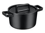 Bräter WMF "Flavour, Gusseisen Bräter Induktion, Schmortopf emailliert", schwarz, H:17,5cm Ø:24cm, Töpfe, Bräter, Gusseisen-Kochgeschirr, Deckel mit Kondensationsnoppen
