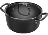 Kochtopf ZWILLING "Milano", schwarz, B:25,3cm H:12cm L:33cm Ø:24cm, Töpfe, Kochtopf, Made in Italy, inkl. Deckel, Keramikbeschichtung, Induktion