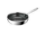 Bratpfanne TEFAL "Master Mesh", silber (edelstahl), B:21,7cm H:7,6cm L:37,8cm Ø:20cm, Pfannen, Bratpfanne, HybridMesh-Technologie, mineralische Oberfläche, induktionsgeeignet