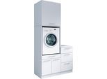 Mehrzweckschrank-Set LAUNDREEZY "Laundreezy, 3-tlg. Mehrzweckschrank-Set B/H/T 118/238/68 cm", weiß (weiß matt), B:118cm H:238cm T:68cm, Holzwerkstoff, Kastenmöbel-Sets, Mehrzweckschrank-Set, Breite 118 cm, Soft-Close-Funktion, höhenverstellbare Füße