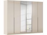Drehtürenschrank OTTO HOME "Kleiderschrank Schrank Garderobe AGORDO mit Glasfront und Spiegel", beige (beige, glas beige (champagner)), B:271cm H:210cm T:54cm, Holzwerkstoff, Schränke, Drehtürenschrank, durchdachte Innenausstattung, in 8 Breiten und 2 Höhen MADE IN GERMANY