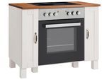 Herdumbauschrank HOME AFFAIRE "Alby", weiß (weiß, honigfarben), B:100cm H:85cm T:60cm, Schränke, Herdumbauschrank, Breite 100 cm, mit 2 Türen