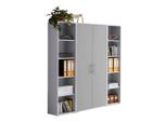 Mid.you , Hellgrau , Holzwerkstoff , 12 Fächer , 172.6x185.6x33 cm , erweiterbar, in verschiedenen Größen erhältlich, abschließbar ,