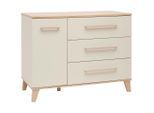 Paidi Wickelkommode Malio, Kirschbaum, Beige, Holzwerkstoff, 2 Fächer, 3 Schublade(n) Schubladen, 123.5x94.9x55.6 cm, Blauer Engel, Goldenes M, Babymöbel, Wickelkommoden & Zubehör, Wickelkommoden