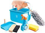 Kinder-Haushaltsset HAPE "Putzset", blau (bunt), Spielzeug-Haushaltsgeräte, Kinder, Filz, Holz, Kunststoff, Kinder-Haushaltsset