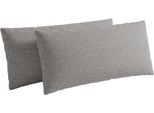 Sofakissen SIT & MORE "Vanity, 2er-Set, B: 60 cm", grau, B:60cm H:30cm T:12cm, Stoff, Polsterauflagen, Sofakissen