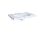 Geberit Acanto Waschtisch 500630018 75 x 48,2 cm, mit Überlauf, Ablaufdeckel und Hahnloch, weiß KeraTect