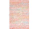 Lindorug Vintage-Teppich Ondea Fiorith, Rosa, Türkis, Dunkelgelb, Textil, Abstraktes, rechteckig, 160x230 cm, Oeko-Tex® Standard 100, für Fußbodenheizung geeignet, rutschfest, in verschiedenen Größen erhältlich, wasserabweisend, schmutzabweisend, Hausstauballergiker feuchtraumgeeignet, stuhlrollengeeignet, waschbar, pflegeleicht, strapazierfähig, reißfest, rutschfeste Unterfläche, vegan, Teppiche