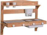 Outdoor-Spielküche ROBA "Matschküche zum Aufhängen, teakholzfarben lasiert, aus Holz", braun (teakholz farben), Spielküchen, KinderB:85cm H:65cm T:35cm, Outdoor-Spielküche, B:85cm H:65cm T:35cm