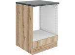 Herdumbauschrank OPTIFIT "Bella", beige (wildeiche, wildeiche, anthrazit), B:60cm H:84,8cm T:60cm, Holzwerkstoff, Schränke, Herdumbauschrank, Breite 60 cm, Nischenmaße B/T/H 56,7/55,5/59,5 cm