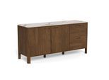 Schrankmodule ACTONA GROUP "Southampton Anrichte – stilvoll & zeitlos mit großzügigem Stauraum", braun (rauch eiche), B:160cm H:75cm T:40cm, Furnier, MDF, Schränke, Schrankmodule, Eichenfurnier, 2 Türen + 2 Schubladen, creme Keramikplatte. B: 160 cm