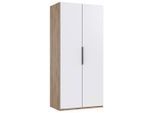 Mid.you , Weiß, Plankeneiche , Holzwerkstoff , 1 Fächer , 100x216x58 cm , BQ - Bündnis für Qualität, Made in Germany, DIN EN ISO 9001 , umfangreiches Zubehör erhältlich, in verschiedenen Größen erhältlich, in verschiedenen Holzdekoren erhältlich ,