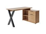 Livetastic , Eichefarben , Holzwerkstoff , 1 Schublade(n) Schubladen , rechteckig , 140x95x76 cm , Kabeldurchlass, Stauraum, seitenverkehrt montierbar, in verschiedenen Holz-Dekoren erhältlich ,