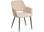Mid.you , Schwarz, Creme , Holz, Metall, Textil , Pappel , Sperrholz , 57x83.5x63 cm , Bsci , inklusive Armlehnen ,