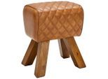 Livetastic Hocker, Braun, Holz, Leder, Echtleder, Ziegenleder, Mangoholz, massiv, Lederoptik, Füllung: Komfortschaum, quadratisch, 42x45x35 cm, Lederauswahl, erweiterbar (Typenauswahl), Wohnzimmer, Hocker, Sitzhocker