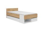 Livetastic Bett, Weiß, Eiche Artisan, 100x200 cm, mit Schubkästen, Kinderzimmer & Jugendzimmer, Jugendmöbel, Jugendbetten