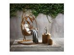 Ambia Garden Hängesessel, Grau, Natur, Metall, Kunststoff, Textil, Füllung: Polyester, 102x195x115 cm, Gartenmöbel, Hängesessel