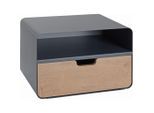 Nachtschrank, Anthrazit, Eiche, Metall, Holzwerkstoff, 1 Schublade(n) Schubladen, 38x25x30 cm, hängend, Schlafzimmer, Nachttische