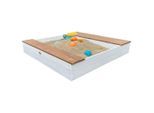 Möbelix , Weiß, Braun , Holz , Hemlocktanne , 117x18.7x119 cm , EN 71, CE, FSC 100% , hoher Rand, mit Holzschutz vorbehandelt ,