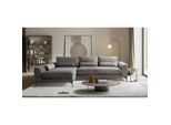 P & B , Grau , Textil , Füllung: Silikon,Schaumstoff , Ottomane links, L-Form , 313x172 cm , Made in EU , Rücken echt ,
