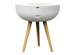 Möbelix , Braun, Grau, Weiß , Holz, Stein , Akazie , rund , 95x104x95 cm , Europäischer Sicherheitsstandard ,
