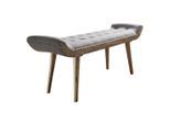 Mid.you , Grau , Textil , Mangoholz , massiv , 128x51x38 cm ,