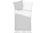 Bettwäsche TOM TAILOR HOME "CHECK AND STRIPES in Gr. 135x200cm oder 155x220cm", weiß (light grau, crisp weiß), B/L: 135cm x 200cm, 1 Stk., 1 Stk., Renforcé, B/L: 80cm x 80cm, 2 Stk., Renforcé, Obermaterial: 100% Baumwolle, Bettwäsche, Bettwäsche, new bedroom, gewebtes Label