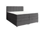 Esposa Boxspringbett, Anthrazit, Kunststoff, H2 + H3, 7-Zonen, Höhe ca. 17 cm, 200x200 cm, Bettkasten, gepolstertes Kopfteil, Topper durchgehend, in verschiedenen Größen erhältlich, Matratze Härtegraden geteilt, Schlafzimmer, Betten, Doppelbetten