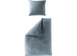 Bettwäsche BIERBAUM "Bettwäsche 3002", blau (jeans), B/L: 135cm x 200cm, 1 Stk., 1 Stk., Renforcé, B/L: 80cm x 80cm, 2, Renforcé, Obermaterial: 100% Baumwolle, Bettwäsche, Bettwäsche, Renforce stone washed, 100 % Baumwolle, soft touch
