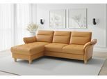 Ecksofa SIT & MORE "Pamela L-Form, B:230 cm, Leder, Recamiere links o. rechts", braun (curry), B:230cm H:90cm T:164cm, Sofas, Ecksofa, wahlweise mit Armteilverstellung, optional Schlaffunktion & Bettkasten