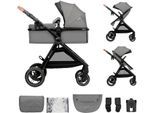 Kombi-Kinderwagen KINDERKRAFT "ESME 3IN1", Baby, grau, Polyester, Stahl, Kinderwagen Kombi-Kinderwagen