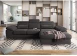 Ecksofa SIT & MORE "Cabrio L-Form, B: 295 cm, mit Sitztiefen-, Arm- & Kopfteilverstellung", grau (fango), B:295cm H:87cm T:180cm, 100% Polyester, Sofas, Ecksofa, 2 Nierenkissen, Federkern, optional Schlaffunktion und Stauraum