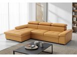 Ecksofa SIT & MORE "Viola L-Form, B: 260 cm, Arm- & Kopfteilverstellung", beige (curry), B:260cm H:73cm T:174cm, Sofas, Ecksofa, optional Schlaffunktion, Sofa mit Komfortsitz in Leder