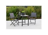 Gardenson , Graphitfarben , Metall, Textil , Uni , Tisch klappbar, Stuhl klappbar ,
