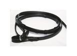 Hans Melzer Horse Equipment Hans Melzer 1 Kandarenzügel m Stege schwarz/silber Warmblut