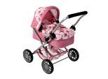 Puppenwagen CHIC2000 "Smarty, Mini-Kuschelwagen", rosa (flowers rosa), Puppenwagen, KinderB:56cm H:56cm T:56cm, Kunststoff, Metall, Stoff, Puppenwagen, mit herausnehmbarer Tragetasche, B:56cm H:56cm T:56cm
