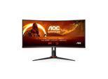 AOC Curved-Gaming-LED-Monitor "CU34G2XP/BK", Energieeffizienz: G, schwarz (schwarz, rot), Monitore, Höhe, Drehung, Neigung, Curved-Gaming-LED-Monitor