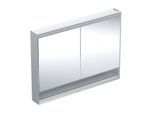 Geberit One Spiegelschrank 505835001 120 x 90 x 15 cm, Aluminium eloxiert, mit Nische und ComfortLight, 2 Türen