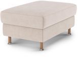 Polsterhocker OTTO HOME "Calypso", beige (linen), B:100cm H:48cm T:65cm, 100%Polyester, Hocker, Polsterhocker, Holzfuesse mit Metallteller