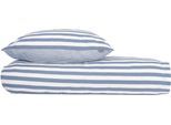 Wendebettwäsche SCHIESSER "Marie aus weicher Baumwolle und Streifen Allover", blau (hellblau), B/L: 135cm x 200cm, 1 Stk., 1 Stk., Renforcé, B/L: 80cm x 80cm, 2 Stk., Renforcé, Obermaterial: 100% Baumwolle, Bettwäsche, Wendebettwäsche, OEKO-TEX MADE IN GREEN