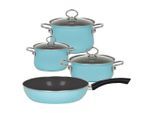 Riess , Hellblau , Metall , 16 cm,20 cm , 1,5 l,3,5 l,2 l , rund , 28x24x48.50 cm , kratzfest, hitzebeständig, leichte Reinigung ,