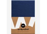 Spannbettlaken WOLKENFELD "Flanell Spannbettlaken 100% Baumwolle - für Matratzen bis 25 cm", blau (marine blau), L:200cm, Flanell, Obermaterial: 100% Baumwolle, Bettlaken, Spannbettlaken, Kuscheliger Komfort für Matratzen und Topper bis 25 cm Höhe