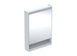 Geberit One Spiegelschrank 505831002 60x90x15cm, mit Nische, 1 Tür, Anschlag rechts, weiß/Aluminium pulverbeschichtet