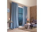 Gardine HOME BASICS "ESKIMO, 1 Stück, Thermo" Gr. 4, blau, B:135cm H:245cm, Polyester, Polyester, Gardinen, Gardine, Thermostoff Uni ESKIMO