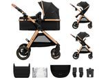 Kombi-Kinderwagen KINDERKRAFT "ESME 3IN1", Baby, schwarz, Polyester, Stahl, Kinderwagen Kombi-Kinderwagen