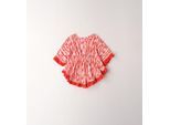Badeponcho SARABANDA "BABY GIRL SUMMER DRESS", Mädchen, Gr. 122, rot (rot, rot), Baumwolle, Hausmäntel Badeponcho