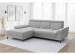 Ecksofa SIT & MORE "Vanity L-Form, B: 264 cm, mit Sitz-, Kopf- und Armteilverstellung", grau (silber), B:264cm H:84cm T:181cm, 100% Polyester, Sofas, Ecksofa, Couch optional mit Schlaffunktion & Bettkasten