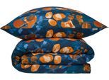 Bettwäsche SCHIESSER "Maxima aus weicher Baumwolle mit floralem Muster", blau (blau, rost), B/L: 135cm x 200cm, 1 Stk., 1 Stk., Renforcé, B/L: 80cm x 80cm, 2 Stk., Renforcé, Obermaterial: 100% Baumwolle, Bettwäsche, Bettwäsche, OEKO-TEX MADE IN GREEN