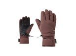 Skihandschuhe ZIENER "KATYMY-Z GORE‑TEX DAMEN", Damen, Gr. 6,5, braun (chocolate), Kunstfaser, Handschuhe Skihandschuhe, wasserdicht, winddicht, atmungsaktiv, wärmendes Plüschfutter